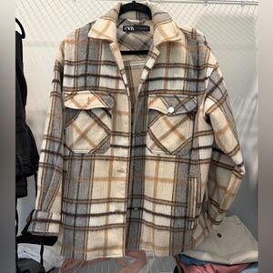Zara Oversized Plaid Shacket XS